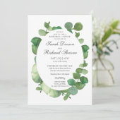 Invitation Eucalyptus Boho Verdure Dîner De Répétition Floral (Debout devant)