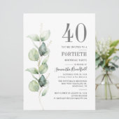 Invitation Eucalyptus Botanical 40ème Anniversaire (Debout devant)