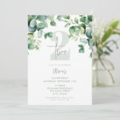 Invitation Eucalyptus Botanical Greenery 2e anniversaire (Debout devant)