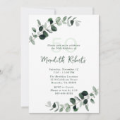 Invitation Eucalyptus Botanical Greenery 50e anniversaire (Devant)