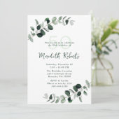 Invitation Eucalyptus Botanical Greenery 50e anniversaire (Debout devant)