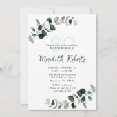 Invitation Eucalyptus Botanical Greenery 80e anniversaire (Devant)