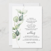 Invitation Eucalyptus Botanical QR Code Mariage minimal (Devant)