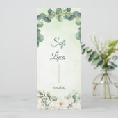 Invitation Eucalyptus Botanical Wedding Ceremony Program (Debout devant)