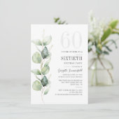 Invitation Eucalyptus botanique 60e anniversaire fête de verd (Debout devant)