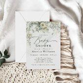 Invitation Eucalyptus Botanique Aquarelle Baby shower vert