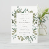 Invitation Eucalyptus Botanique Aquarelle Couples Douche (Debout devant)