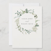 Invitation Eucalyptus Botanique Aquarelle Couples Douche (Dos)