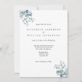 Invitation Eucalyptus Botanique Élégant Mariage formel (Devant)