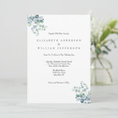 Invitation Eucalyptus Botanique Élégant Mariage formel (Debout devant)