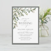 Invitation Eucalyptus Botanique Floral Aquarelle Photo (Debout devant)