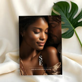 Invitation Eucalyptus Botanique Green & Gold Mariage Photo