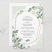 Invitation Eucalyptus Botanique Mariage moderne (Devant / Derrière)