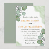 Invitation Eucalyptus Botanique Rustique (Devant / Derrière)