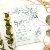 Invitation Eucalyptus Botanique Sage Thé de mariée vert