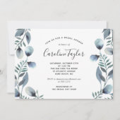 Invitation Eucalyptus Branche Fête des mariées florale simple (Devant)