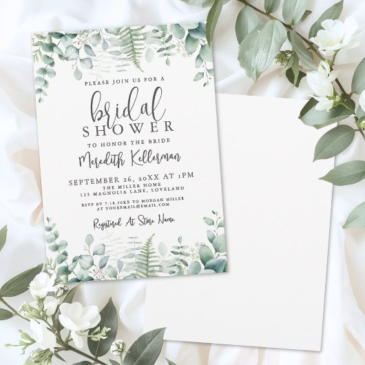 Invitation Eucalyptus Bridal Shower