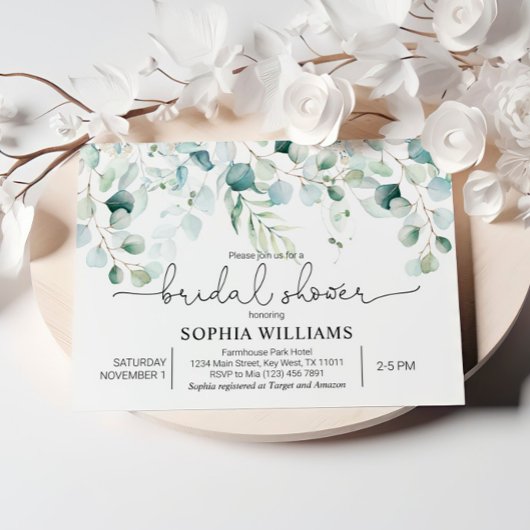 Invitation Eucalyptus Bridal Shower