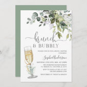 Invitation Eucalyptus Brunch & Bubbly (Devant / Derrière)