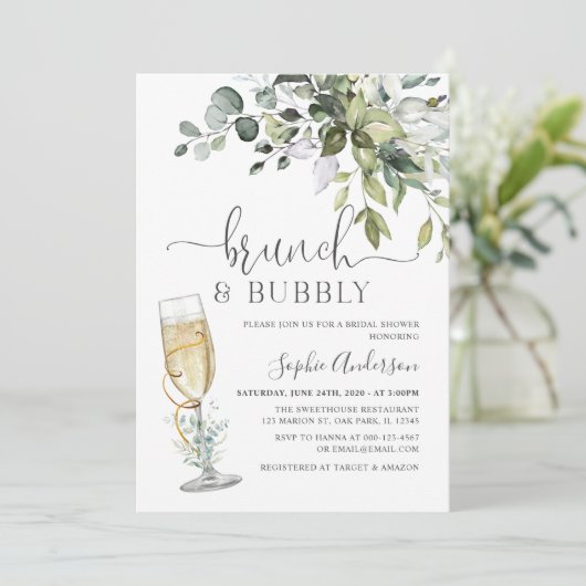 Invitation Eucalyptus Brunch & Bubbly (Debout devant)