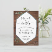 Invitation Eucalyptus Brunch en bois et Fête des mariées mous (Debout devant)