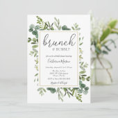 Invitation Eucalyptus Brunch et Fête des mariées Bubbly (Debout devant)