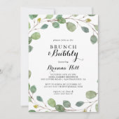 Invitation Eucalyptus Brunch et Fête des mariées Bubbly (Devant)