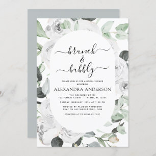 Invitation Eucalyptus Brunch & Fête des mariées Bubbly