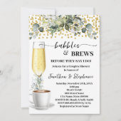 Invitation Eucalyptus Bubbles & Brews Fête des mariées café (Devant)