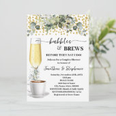 Invitation Eucalyptus Bubbles & Brews Fête des mariées café (Debout devant)