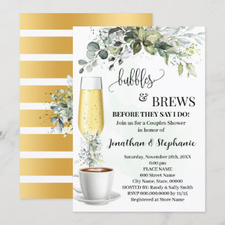 Invitation Eucalyptus bulles et brasse café douche