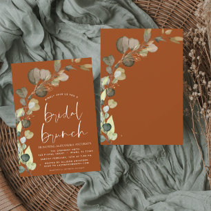 Invitation Eucalyptus Burnt Orange Bridal Brunch Douche