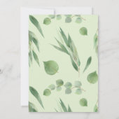 Invitation Eucalyptus Cadre Vert Or Feuillage Aquarelle (Dos)