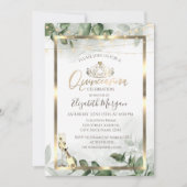 Invitation Eucalyptus Cadre Vin Quinceanera (Devant)