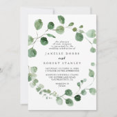 Invitation Eucalyptus Calligraphie Mariage diamant (Devant)