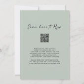 Invitation Eucalyptus Calligraphie QR Code RSVP Sage Mariage (Dos)