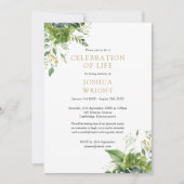 Invitation Eucalyptus Célébration De La Vie Funéraire (Devant)