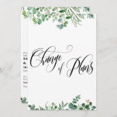 Invitation Eucalyptus Changement de plan 3 Mariage reporté (Devant / Derrière)