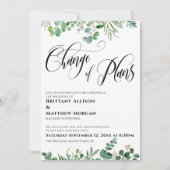 Invitation Eucalyptus Changement de plans Reporté Mariage (Devant)