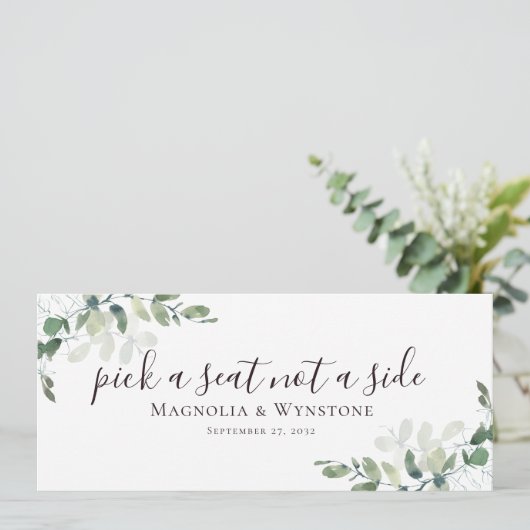 Invitation Eucalyptus Choisissez un Siège Pas un Parti (Debout devant)