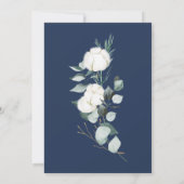 Invitation Eucalyptus Cotton Navy Modern v2 Partie d'engageme (Dos)