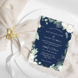 Invitation Eucalyptus Cotton | Navy Modern Wedding<br><div class="desc">This eucalyptus cotton navy modern wedding invitation is perfect for your modern wedding. This design features eucalyptus greenery with white cotton fluffs on a dark navy blue background and white calligraphy script in a modern classic traditional layout. Please feel free to reach out to us with any questions about this...</div>