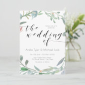 Invitation Eucalyptus Couleur d'eau Verdure Mariage de printe (Debout devant)