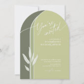 Invitation Eucalyptus Couleur tonalités Mariage Arche verte I (Devant)