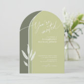 Invitation Eucalyptus Couleur tonalités Mariage Arche verte I (Debout devant)