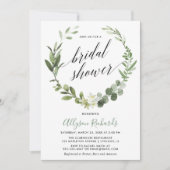 Invitation Eucalyptus couronne femme neutre douche nuptiale (Devant)