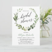 Invitation Eucalyptus couronne femme neutre douche nuptiale (Debout devant)
