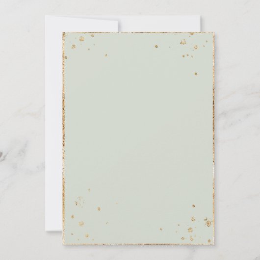 Invitation Eucalyptus Daisies Gold Sage Vert Élégant Mariage (Dos)