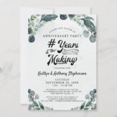 Invitation Eucalyptus d'anniversaire # DES ANNÉES DE CRÉATION (Devant)
