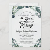 Invitation Eucalyptus d'anniversaire # DES ANNÉES DE CRÉATION (Devant / Derrière)